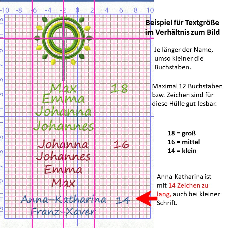 Gotteslobhülle, personalisierbar, Filz grau, Kreuz, Strahlen, orange, gelb, rot